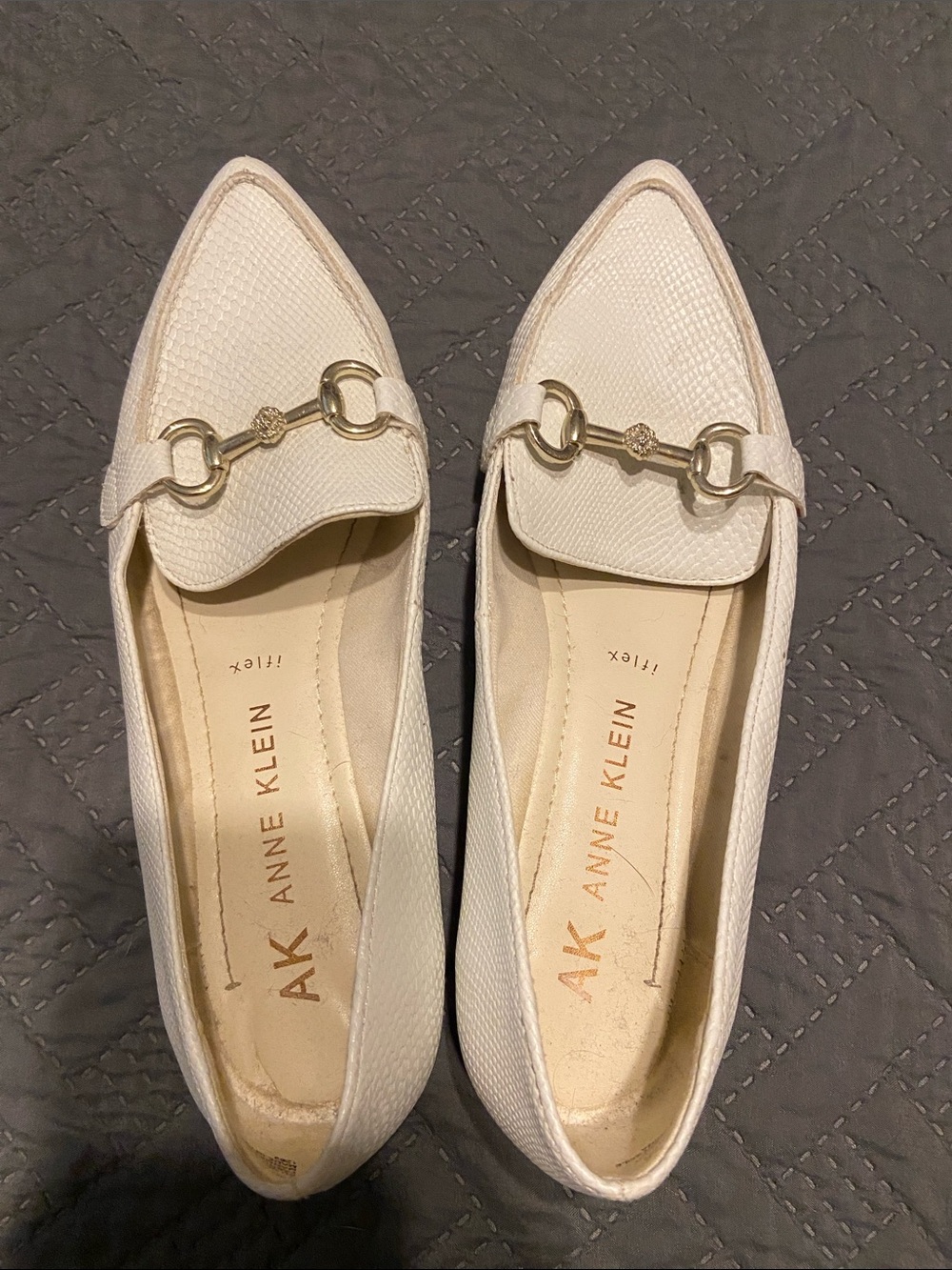 White Anne Klein Flats